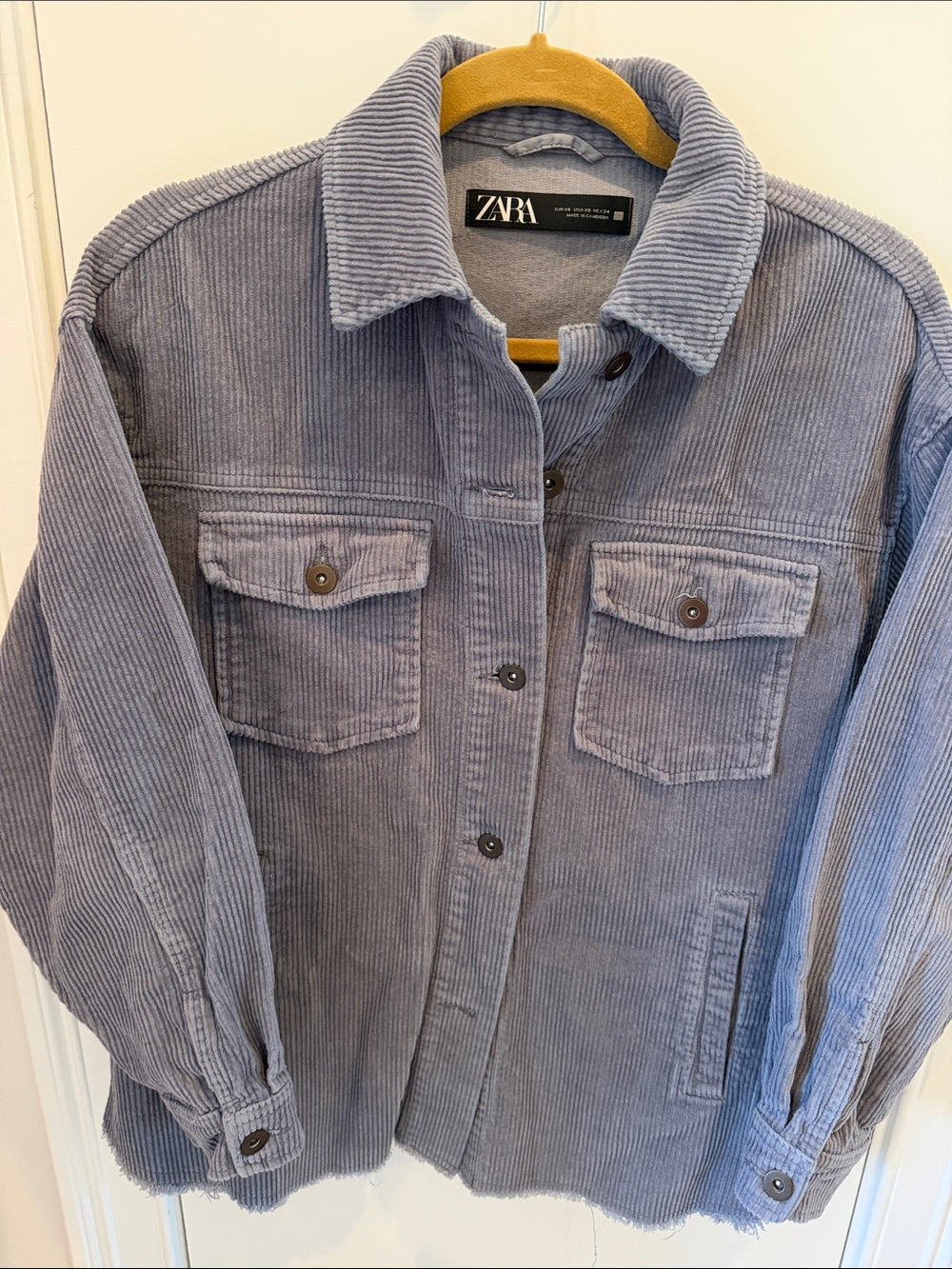 Zara Dusty Blue Corduroy Shacket